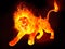 Spirit Lion in Flames Hot Burning Glowing