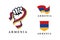 Spirit rising hand of Armenia flag series vector set