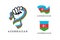 Spirit rising hand of Azerbaijan flag series vector set