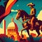 The Spirit of Texas: Digital Illustration of Iconic Images and Vibrant Colors