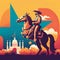 The Spirit of Texas: Digital Illustration of Iconic Images and Vibrant Colors