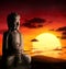 Spiritual background of Asian culture with buddha