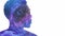 spiritual chakra pensive man face purple blue mist