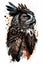 Spiritual ethnic patterned owl wild predator bird totem