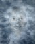 Spiritual faces peering through clouds