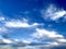 Spiritual heavenly blue evening sky air horizon clouds afternoon distant heaven cloudscape background