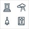 Spiritual line icons. linear set. quality vector line set such as bible, bell, god