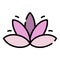 Spiritual lotus icon color outline vector