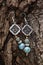 Spiritual metal and stone beads earrings