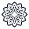 Spiritual Symbolism: Bold Stencil Flower Pattern On White Background