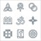 spiritual symbols line icons. linear set. quality vector line set such as native, christian, paganism, native american, hinduism,