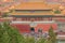 The Spiritual Valor Gate with visitors exiting the Forbidden City