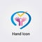 Spirituality Icon Meditation Hands Solidarity Friends Relationship Love Care Light Logo Symbol Vector Illustration Element