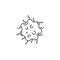 spirochete, bacteria, science line icon on white background