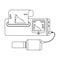 Spirometer medical equipment. The device determines the volume of the lungs. Vector flat icon