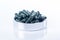 Spirulina capsules food suplement