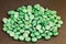 Spirulina green pills.Alternative medicine concept