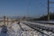 Spisske Vlachy station in winter frosty afternoon