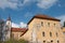 Spissky Stiavnik castle and church in Slovakia