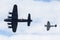 Spitfire tracking a Lancaster