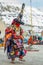 Spiti, Himachal Pradesh, India - March 24, 2019 : Tibetan buddhist lamas dressed in mystical mask dance Tsam mystery in time of