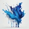 splash of blue paint liquid with drops .Ai generated