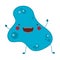 Splash blue virus kawaii cartoon vector design