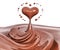 Splash chocolate abstract background, chocolate heart 3d rendering