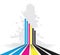 Splash cmyk line arrow background