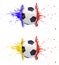 Splash - colored paint - soccer ball