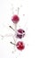 Splash of fresh milk with cherries on a white background