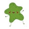 Splash green virus kawaii cartoon vector design