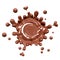 Splash of hot chocolate blob, sauce or syrup drop and splatter, cocoa drink or choco cream, melted chocolate wave, abstract