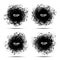 Splash ink black spot set isolated on white background. Drops texture collection. Grunge blots of splash spots. Vector