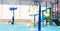 Splash pad or sprayground in pool water park for kids, Children activity background concept.