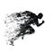 Splash runner silhouette, ink running man