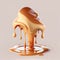 Splash smooth peanut butter dripping Generative AI Illustration