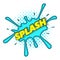 Splash text and effect icon, pop art style