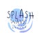 Splash wave logo template original design, aqua blue label, abstract water badge watercolor vector Illustration