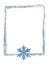 Splashed Foggy Frame Decorated with a Single Snowflake.