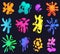 Splashes of color slime or paint cartoon vector illustrations set isolated .