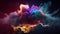 Splashes of Vivid Colored Paint of Whisps of Smoke Carrying Colorful Fog AI Generative Background