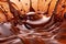 Splashing cascade of melted chocolate. Rich and velvety symphony of pure chocolate delight, evoking irresistible cravings and