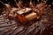 Splashing cascade of melted chocolate. Rich and velvety symphony of pure chocolate delight, evoking irresistible cravings and