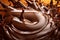 Splashing cascade of melted chocolate. Rich and velvety symphony of pure chocolate delight, evoking irresistible cravings and