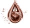 Splashing chocolate heart abstract background 3d rendering