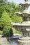 Splashing fountain in garden