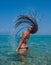 Splashing Girl Water Sea Hair Ocean