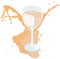 Splashing orange juice and a glass goblet