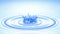 Splashing water in crown shape.  Blue water drop into ripple wave make splashing show World Water Day, Save clean water,